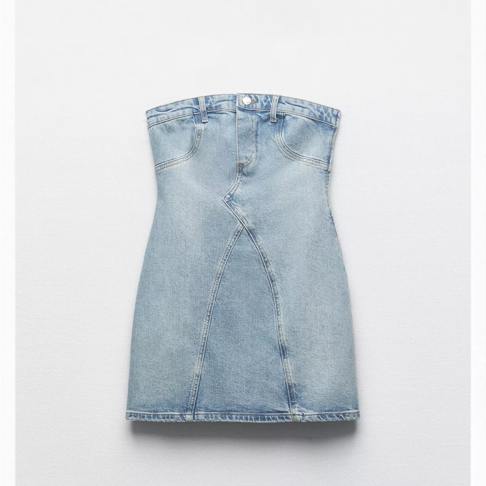 Zara Denim Strapless Dress XS NEVER WORN